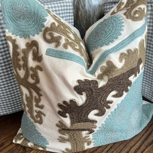 Pottery Barn Embroidered Pillow